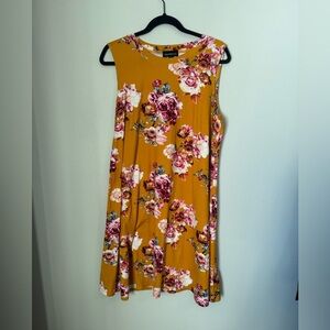 Elegant Floral Mustard Dress